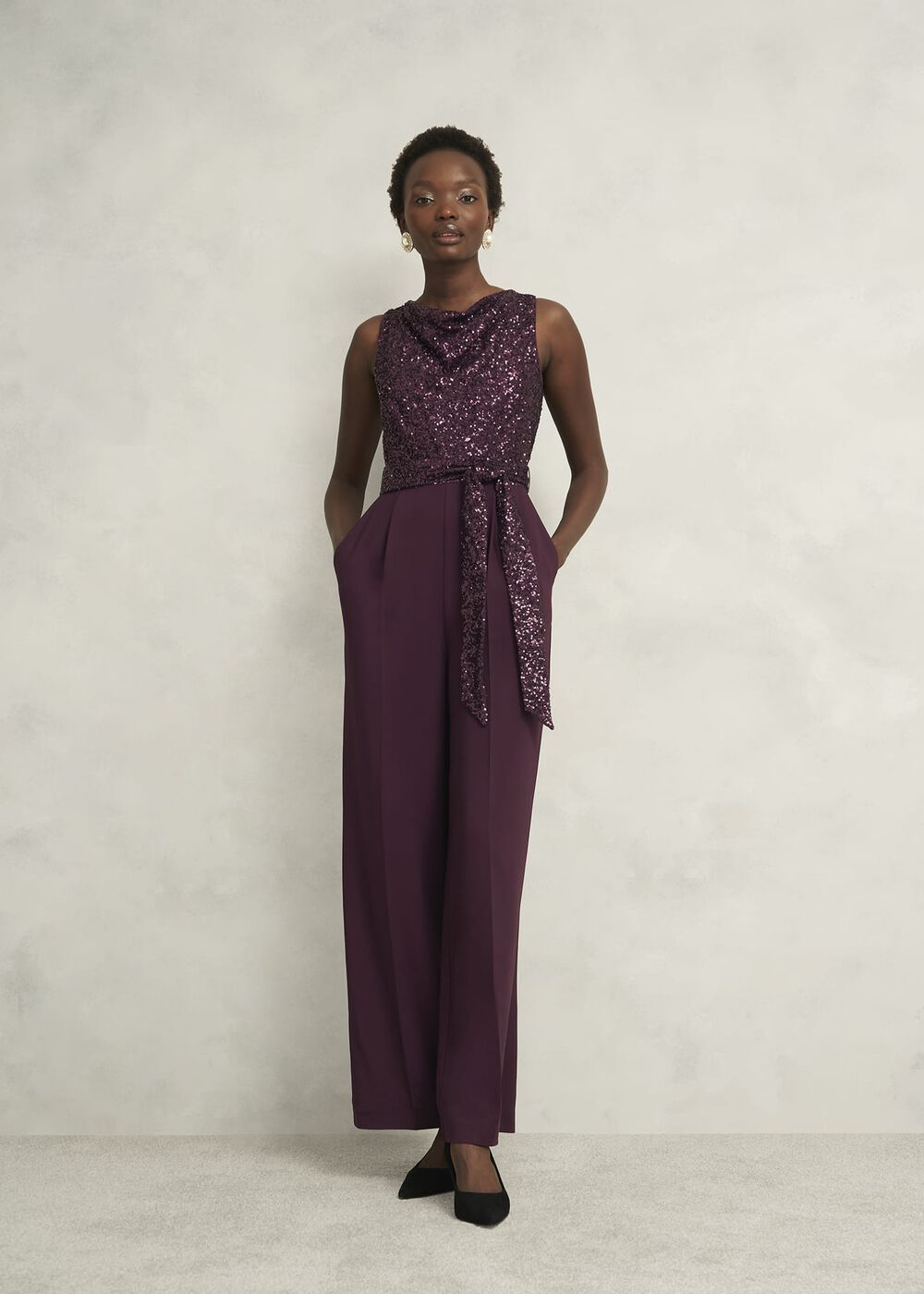 Petite Zuri Jumpsuit, Onyx Red, hi-res