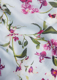 Clarissa Linen Blend Floral Dress, Pale Blue Multi, hi-res