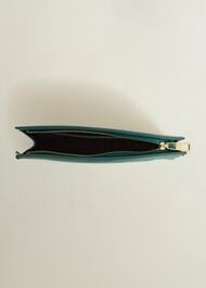 Catherine Suede Wristlet, Deep Aqua Green, hi-res