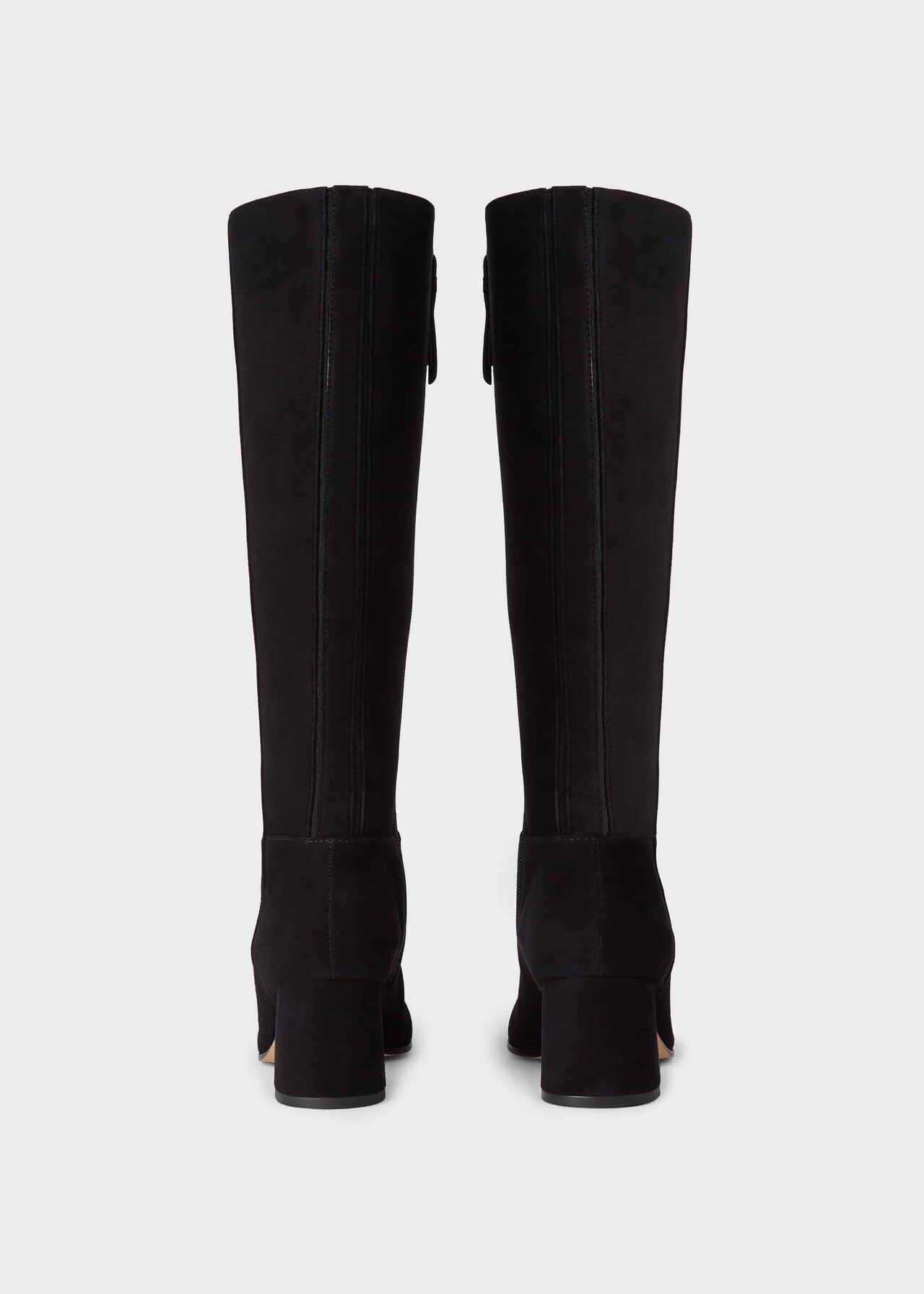 Imogen Suede Block Heel Knee Boots, Black, hi-res