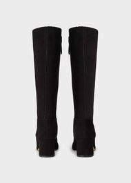 Imogen Suede Block Heel Knee Boots, Black, hi-res