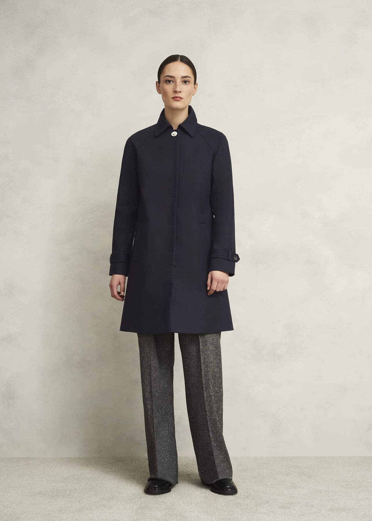 Vivienne Shower Resistant Trench Coat, Navy, hi-res