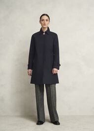 Vivienne Shower Resistant Trench Coat, Navy, hi-res