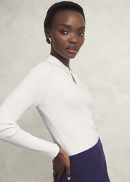 Sierra Knitted Shirt, Warm Ivory, hi-res