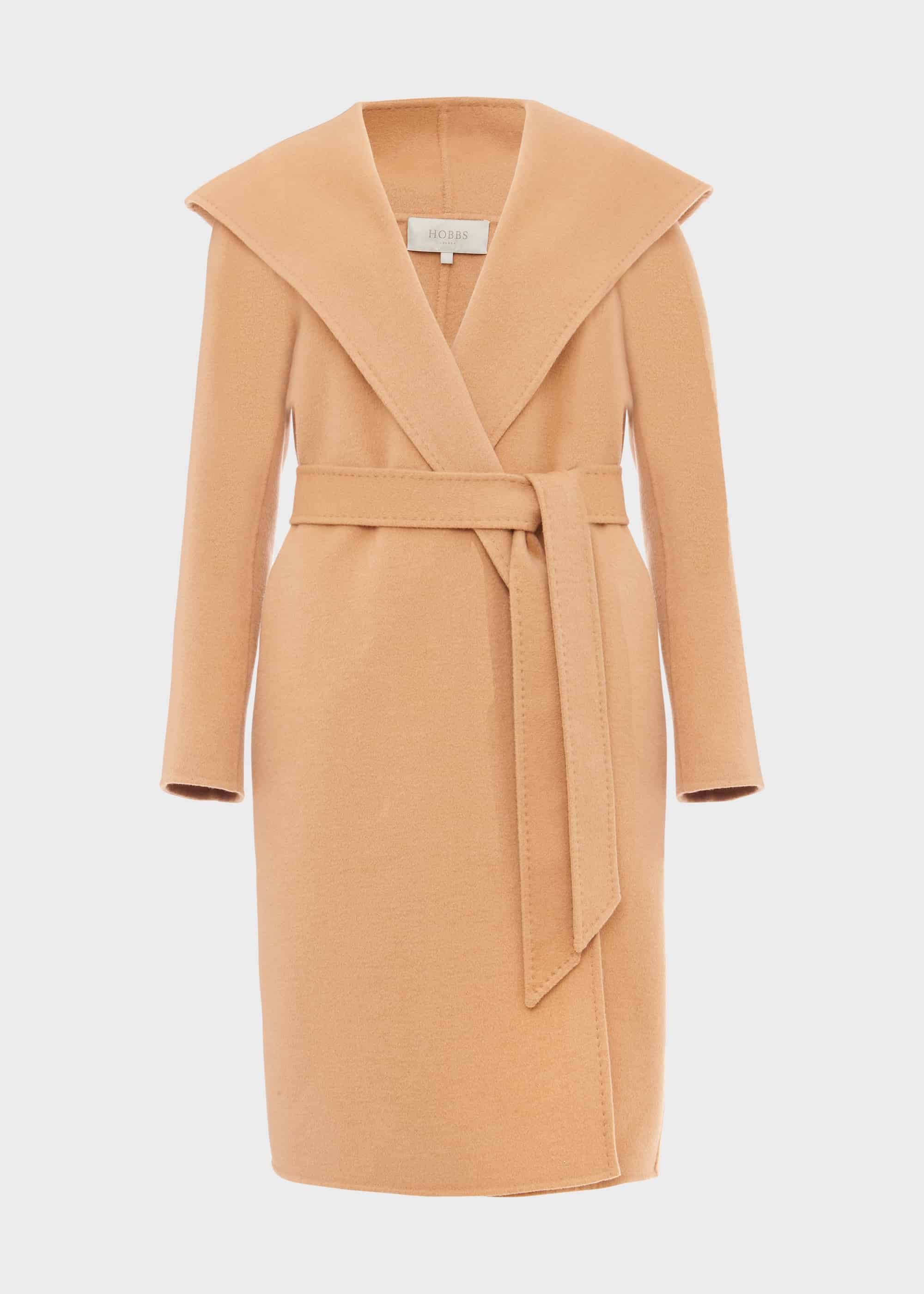 Camel wool coat with hood Clearance