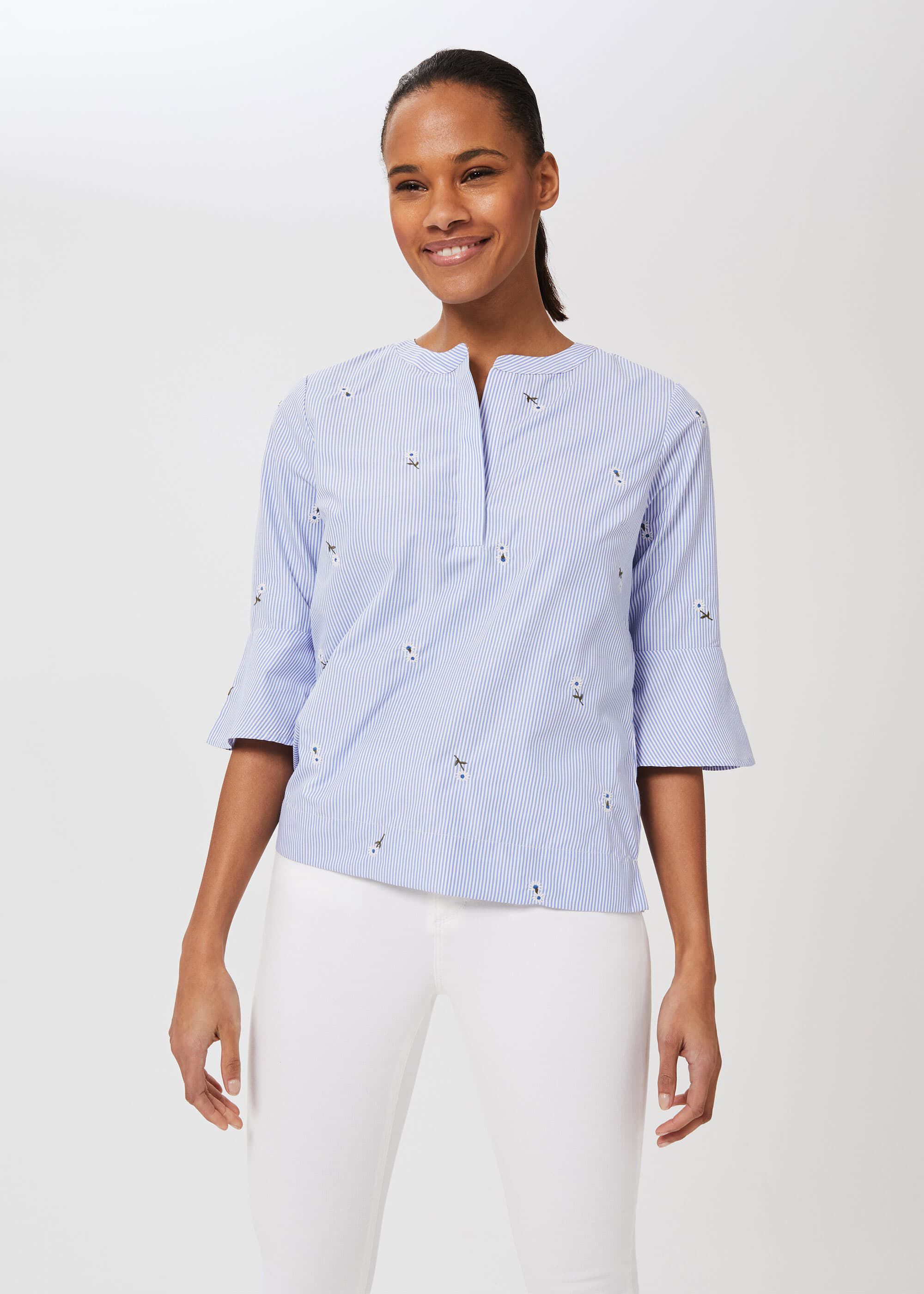 Blue and white floral top Clearance