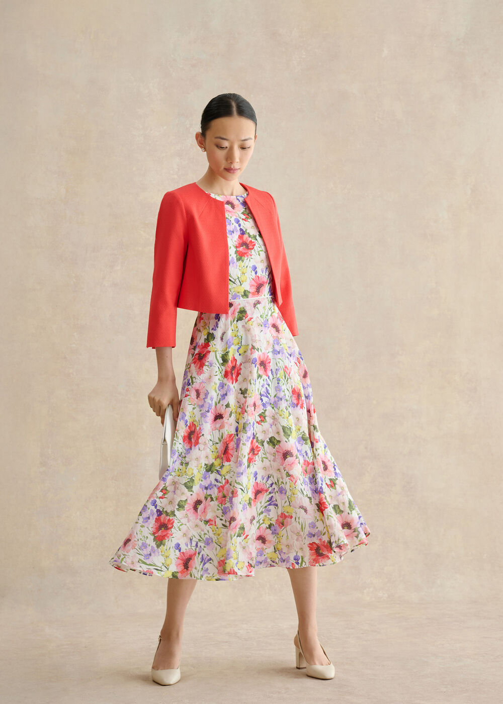 Carly Floral Dress, Ivory Multi, hi-res