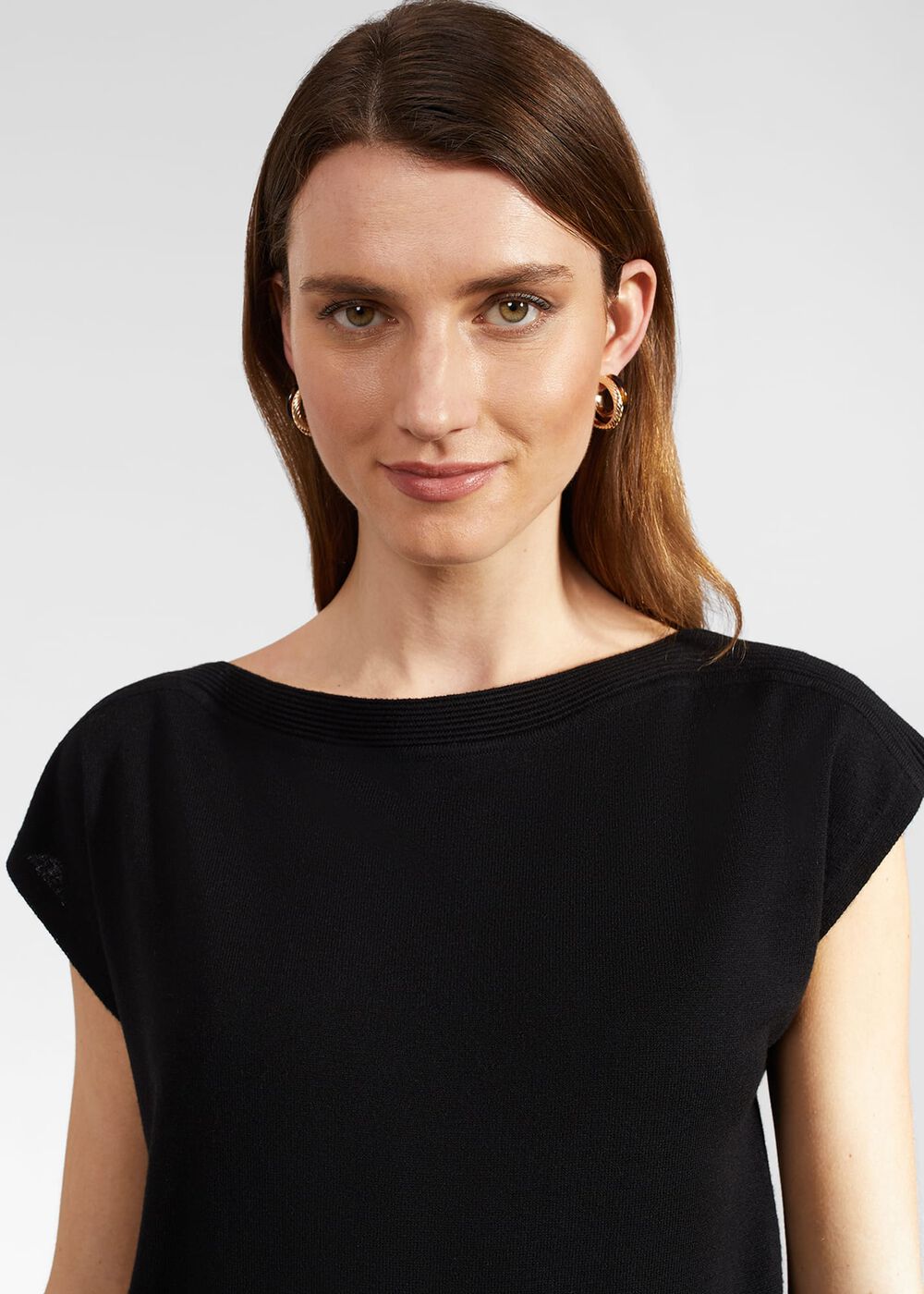 Leona Knitted Top With Wool, Black, hi-res