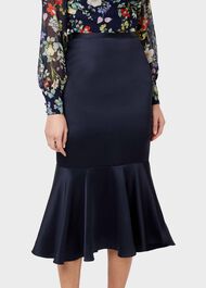 Amberlee Satin Skirt, Midnight, hi-res
