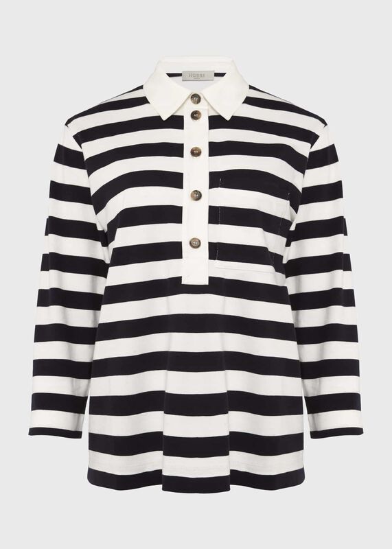 Llilie Cotton Striped Polo Shirt