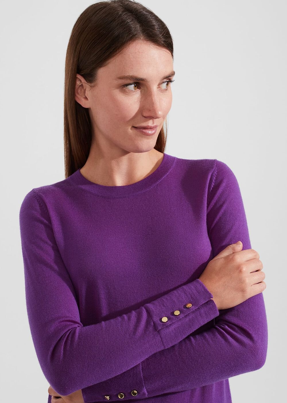 Penny Merino Wool Jumper, Purple, hi-res