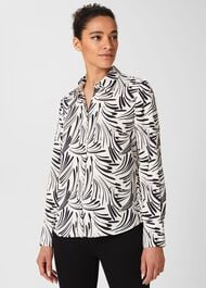 Alana Shirt, Ecru Navy, hi-res