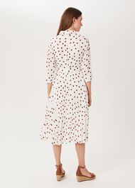 Leona Spot Midi Dress, Ivory Pecan, hi-res