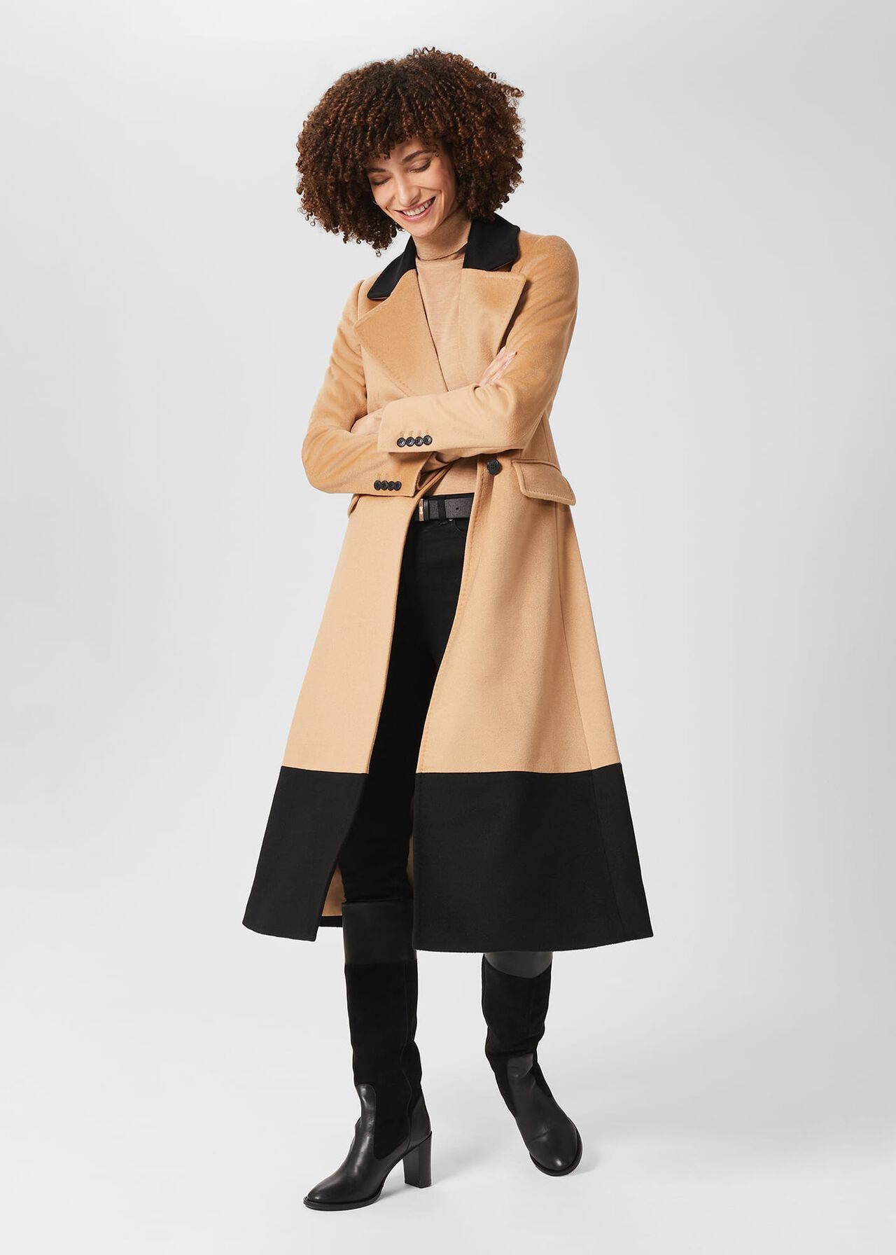 Jacqueline Coat, Camel Black, hi-res