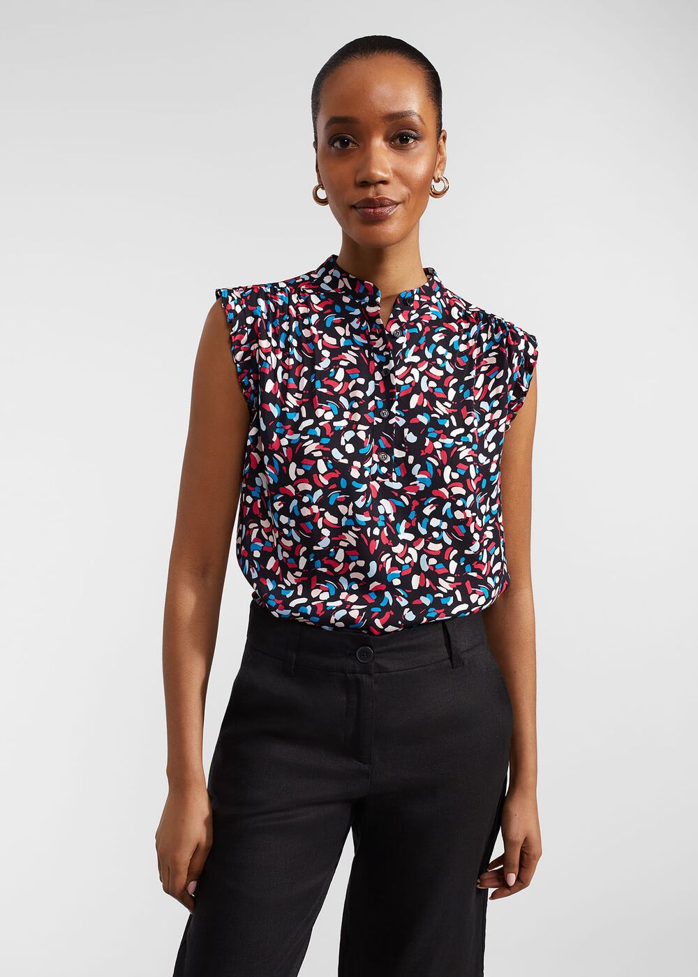 Elida Top, Navy Multi, hi-res