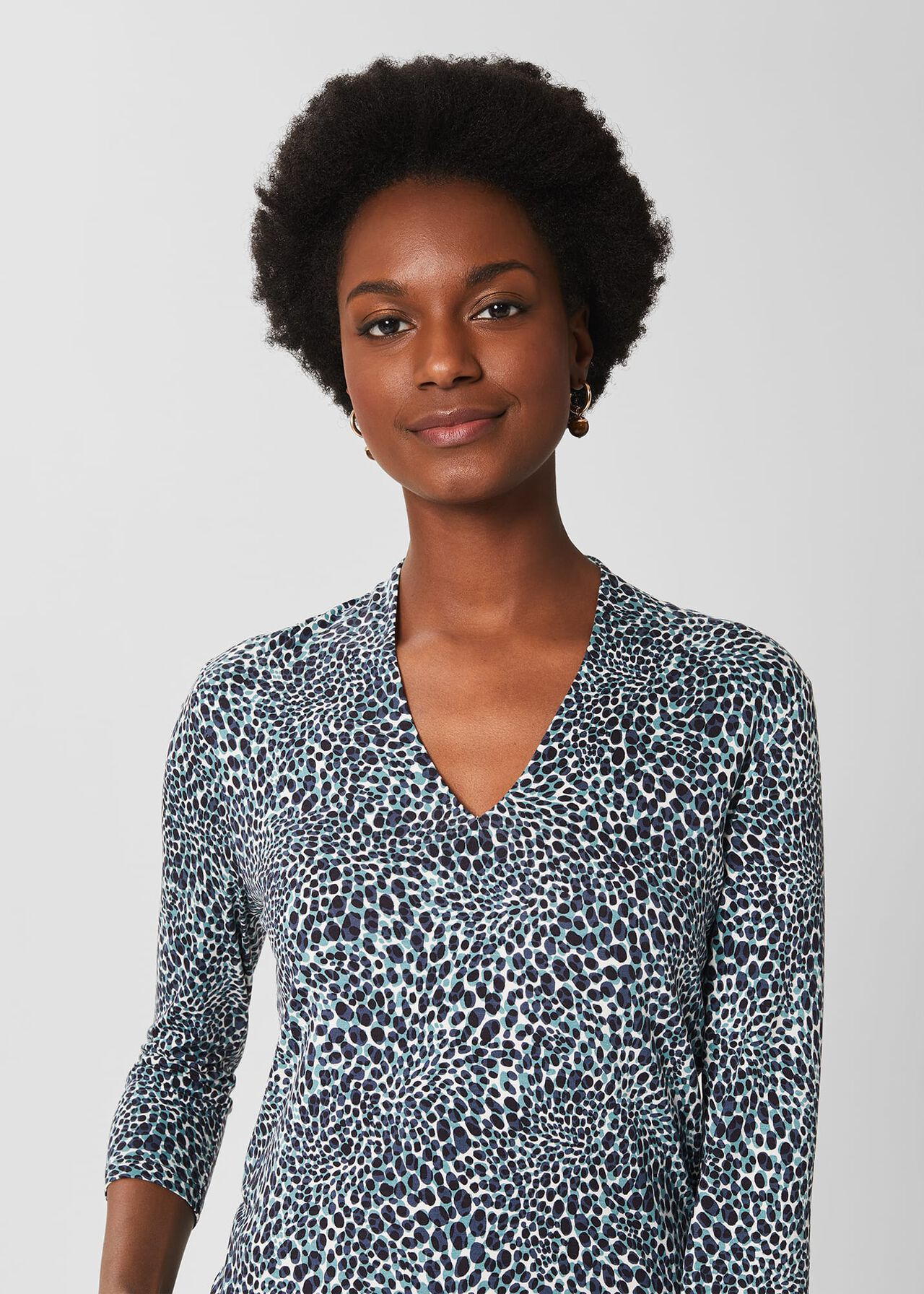 Aimee Printed Top, Blue Multi, hi-res