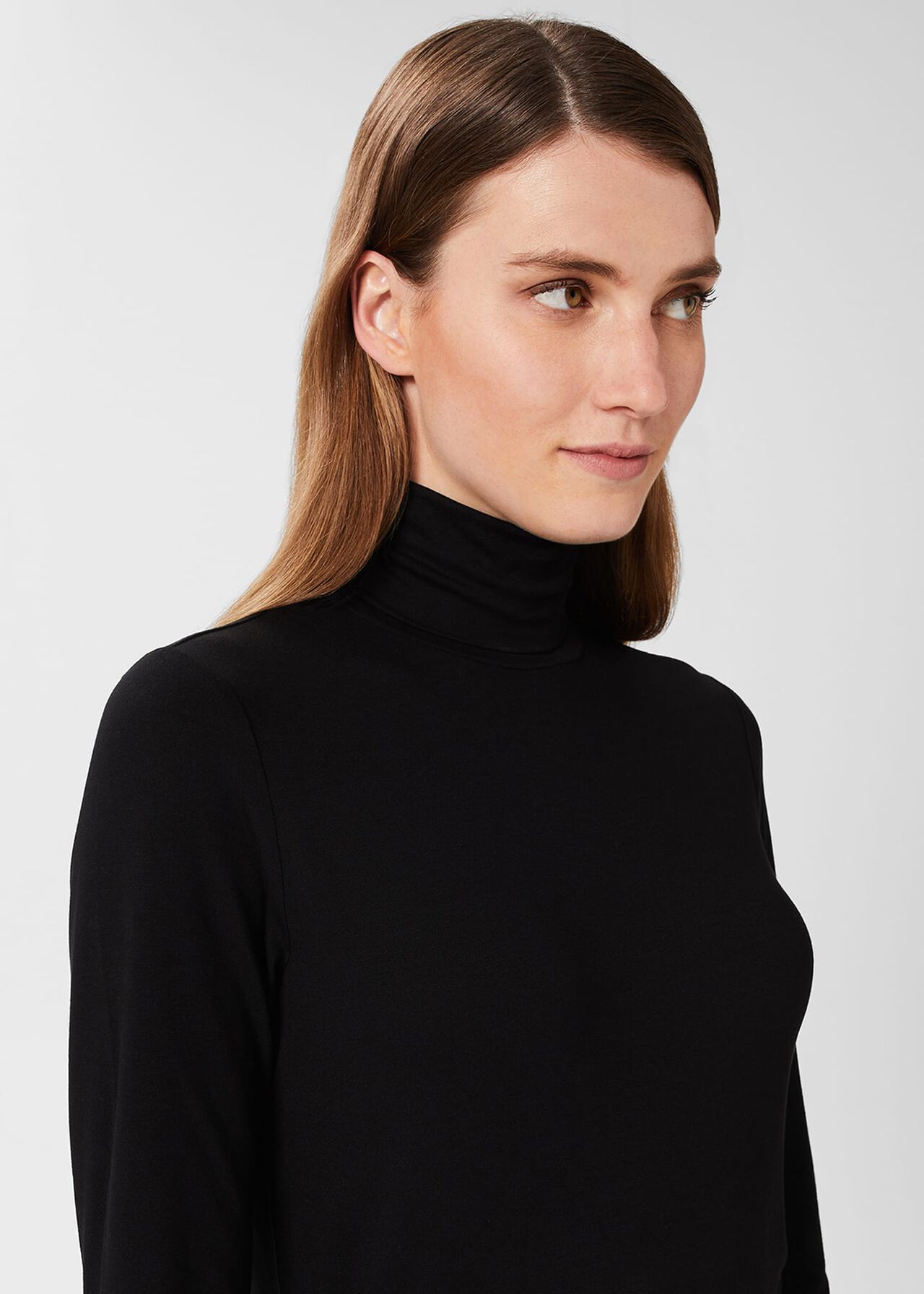 Mischa Roll Neck Top, Black, hi-res