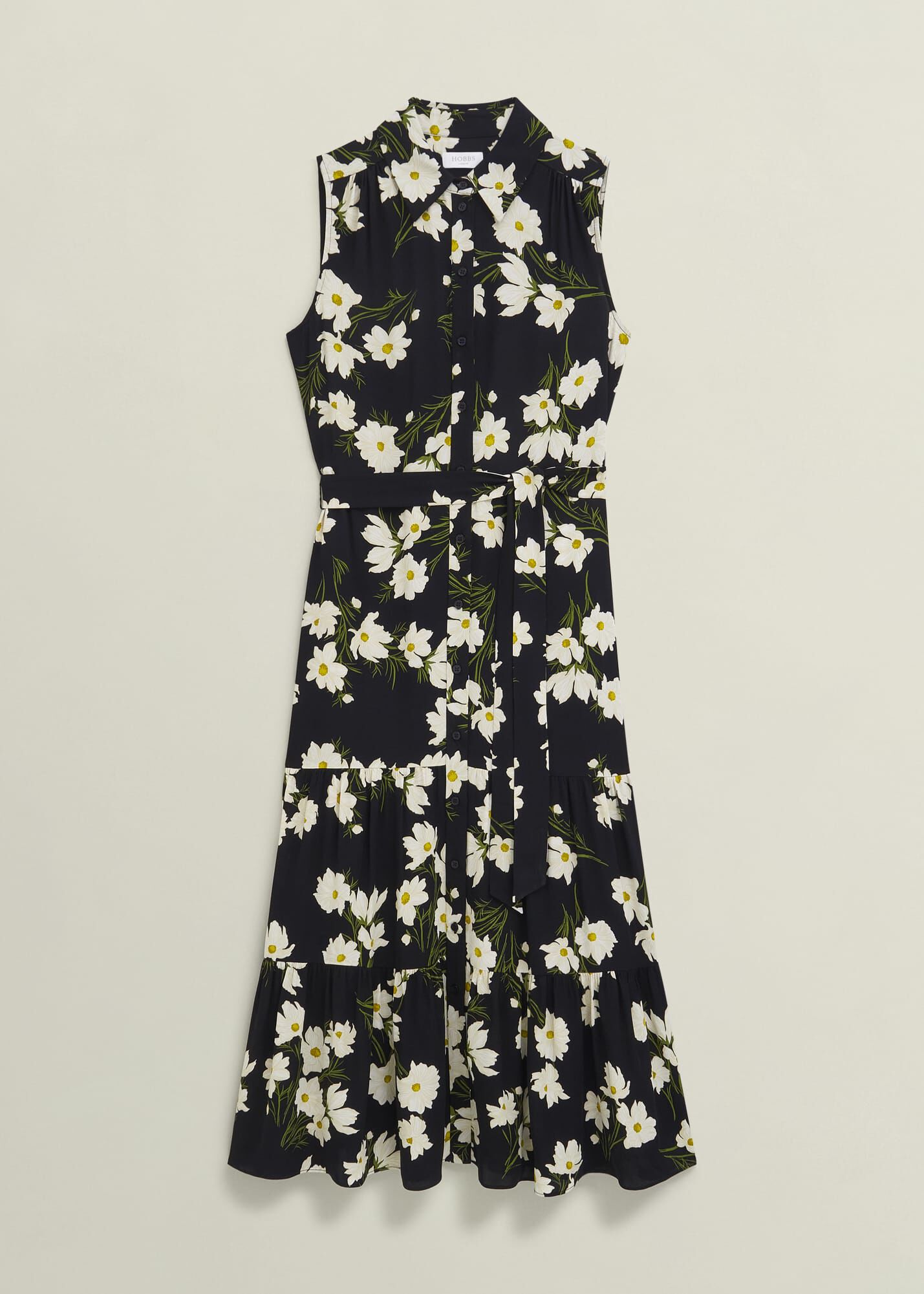 Petite Navy Floral Thea Midi Dress | Hobbs UK |