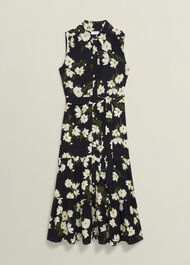 Petite Navy Floral Thea Midi Dress, Navy Multi, hi-res