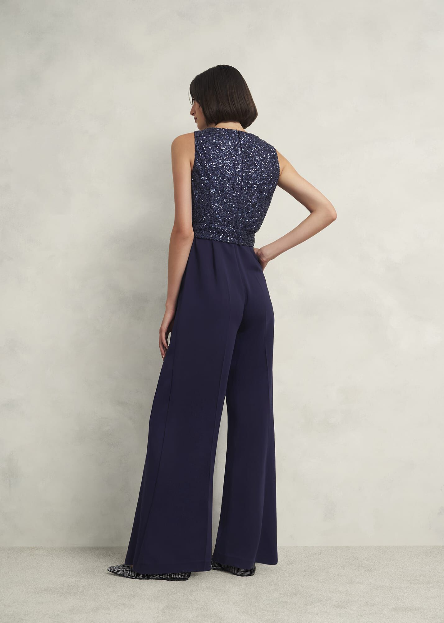 ホブズ HOBBS ZURI JUMPSUIT （MIDNIGHT NAVY） Zuri Sequin Jumpsuit | Hobbs US |