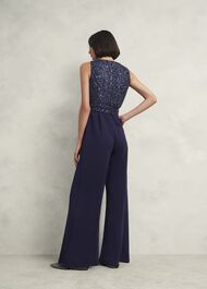 Zuri Sequin Jumpsuit, Midnight Navy, hi-res