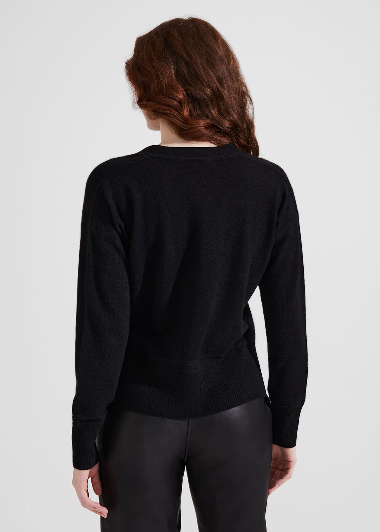 Karina Cashmere Cardigan, Black, hi-res