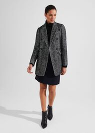 Skye Coat With Wool, Black White, hi-res