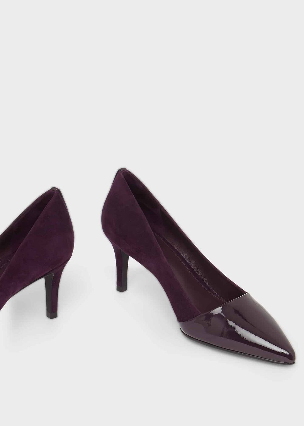 Rowan Suede Court Shoes, Purple Plum, hi-res