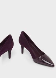 Rowan Suede Court Shoes, Purple Plum, hi-res