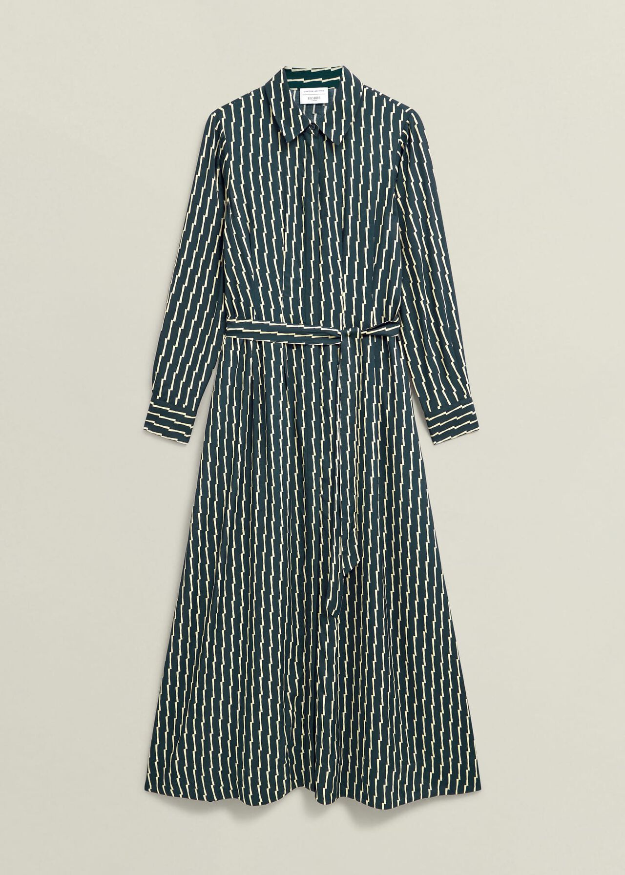 Serpentine Shirt Dress, Green Cream, hi-res