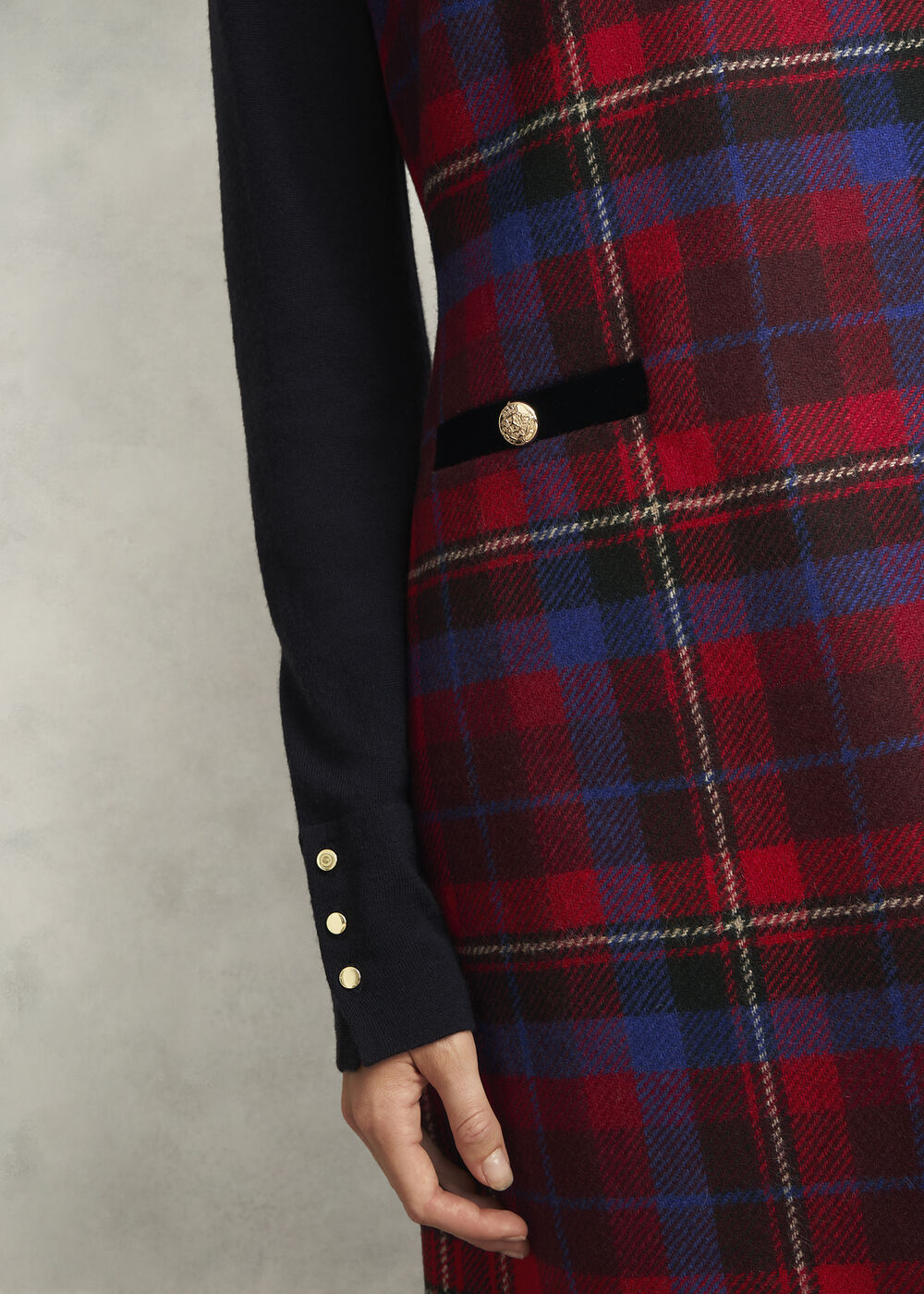 Petite Ingrid Wool Dress, Red Multi, hi-res