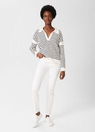 Karissa Striped Jumper, Ivory Navy, hi-res