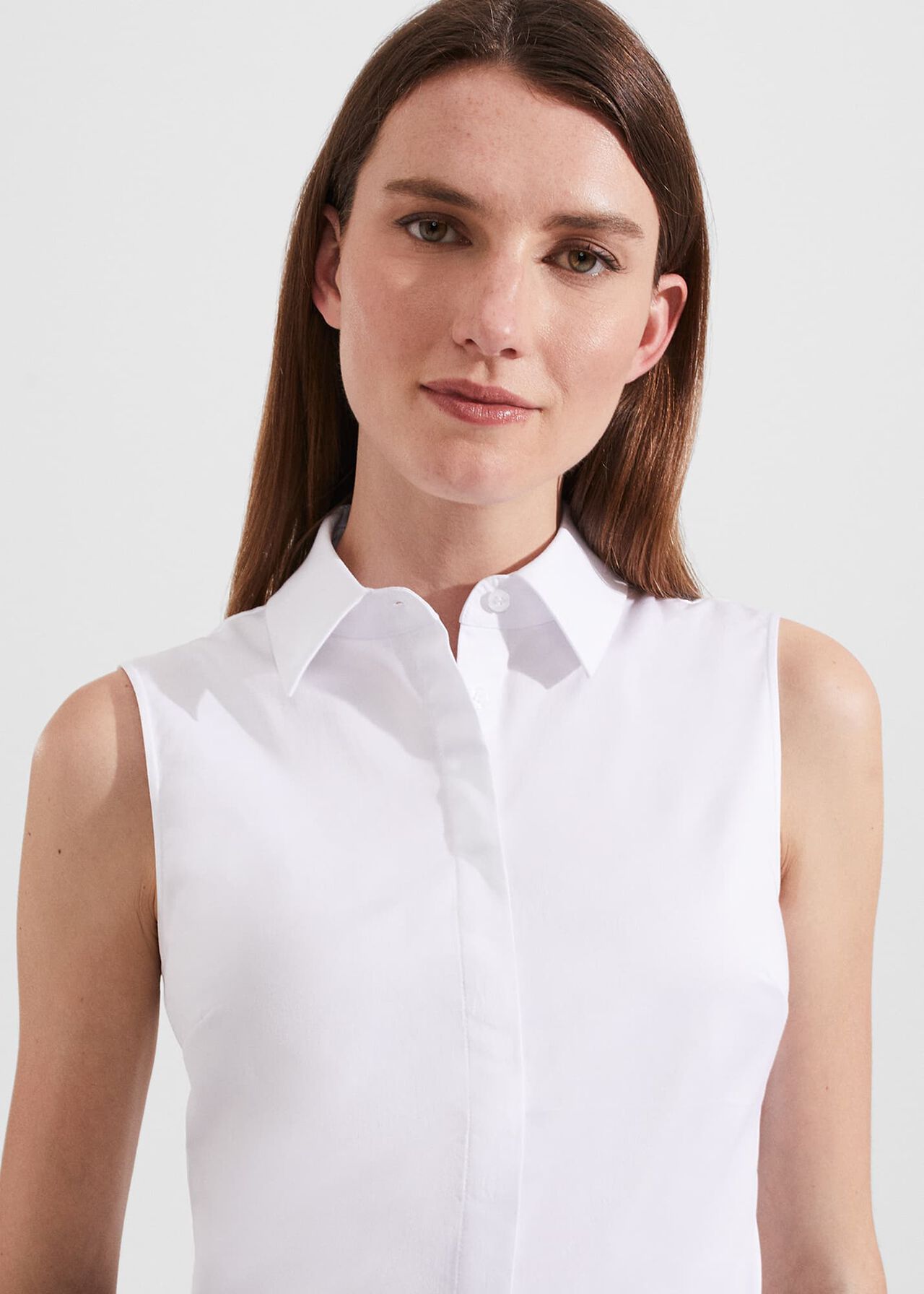 Vic Sleeveless Shirt , White, hi-res