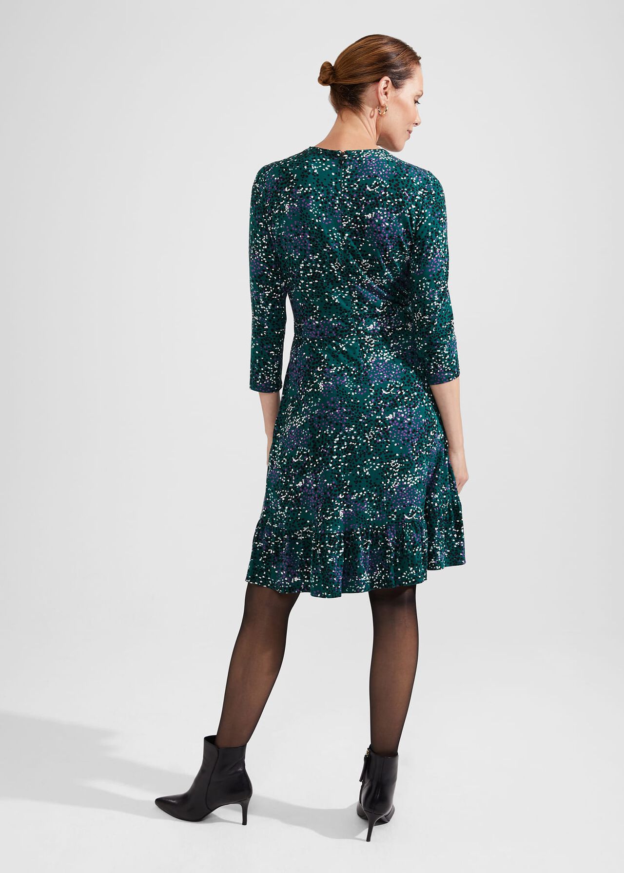 Ami Jersey Dress, Deep Teal Multi, hi-res