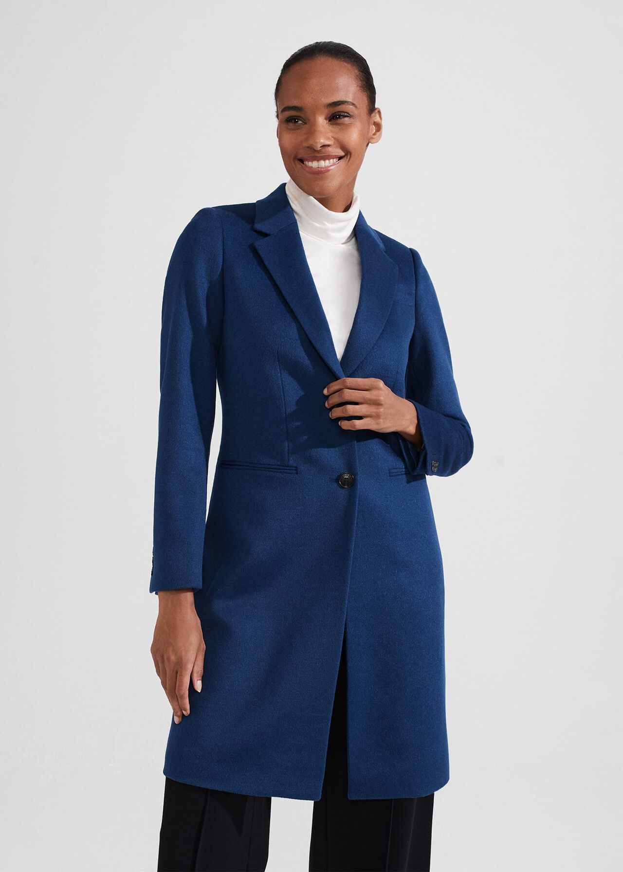 Petite Tilda Wool Coat, Steel Blue, hi-res