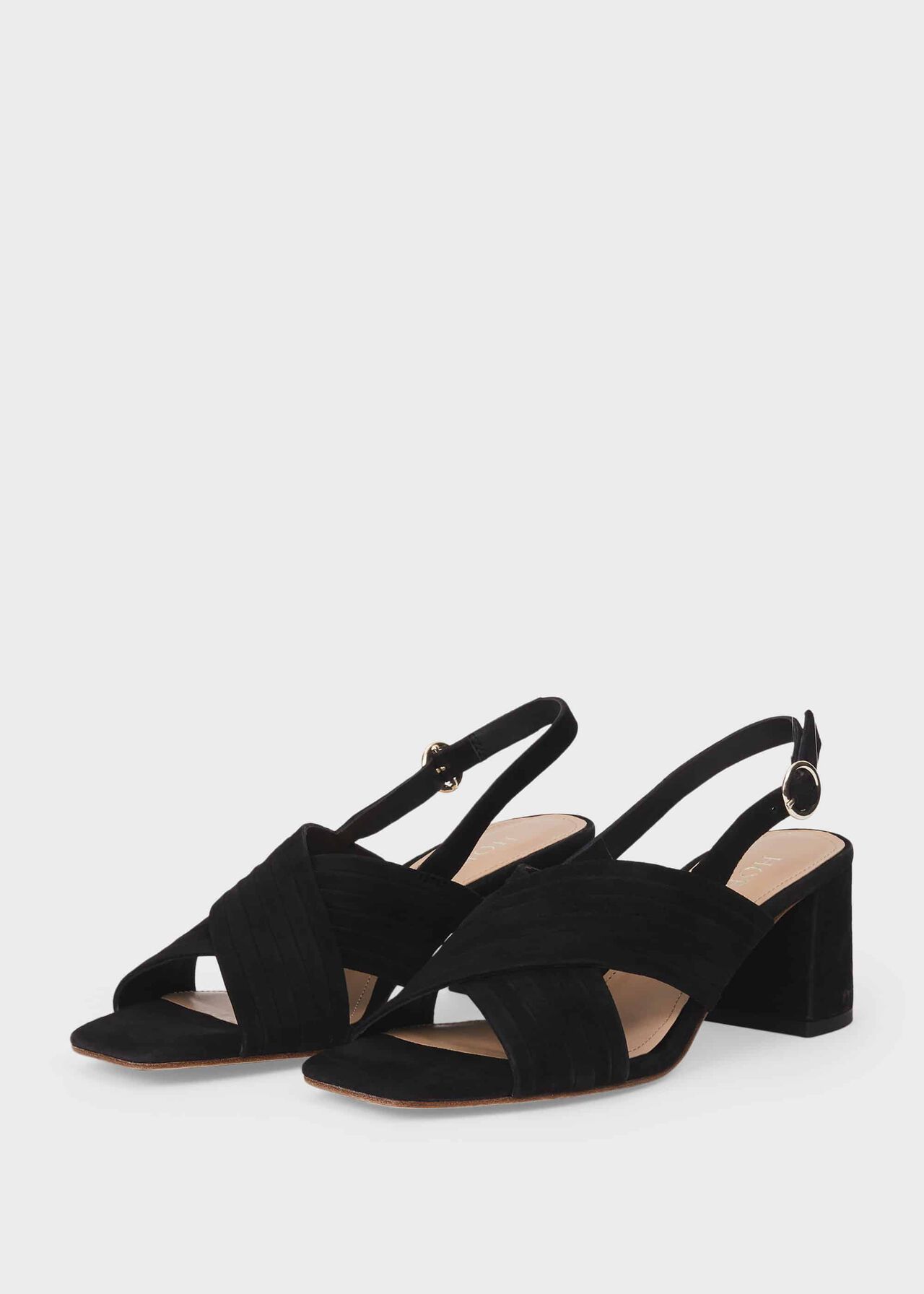 Nikita Suede Sandals, Black, hi-res