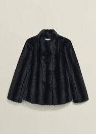 Misha Faux Fur Coat, Black, hi-res