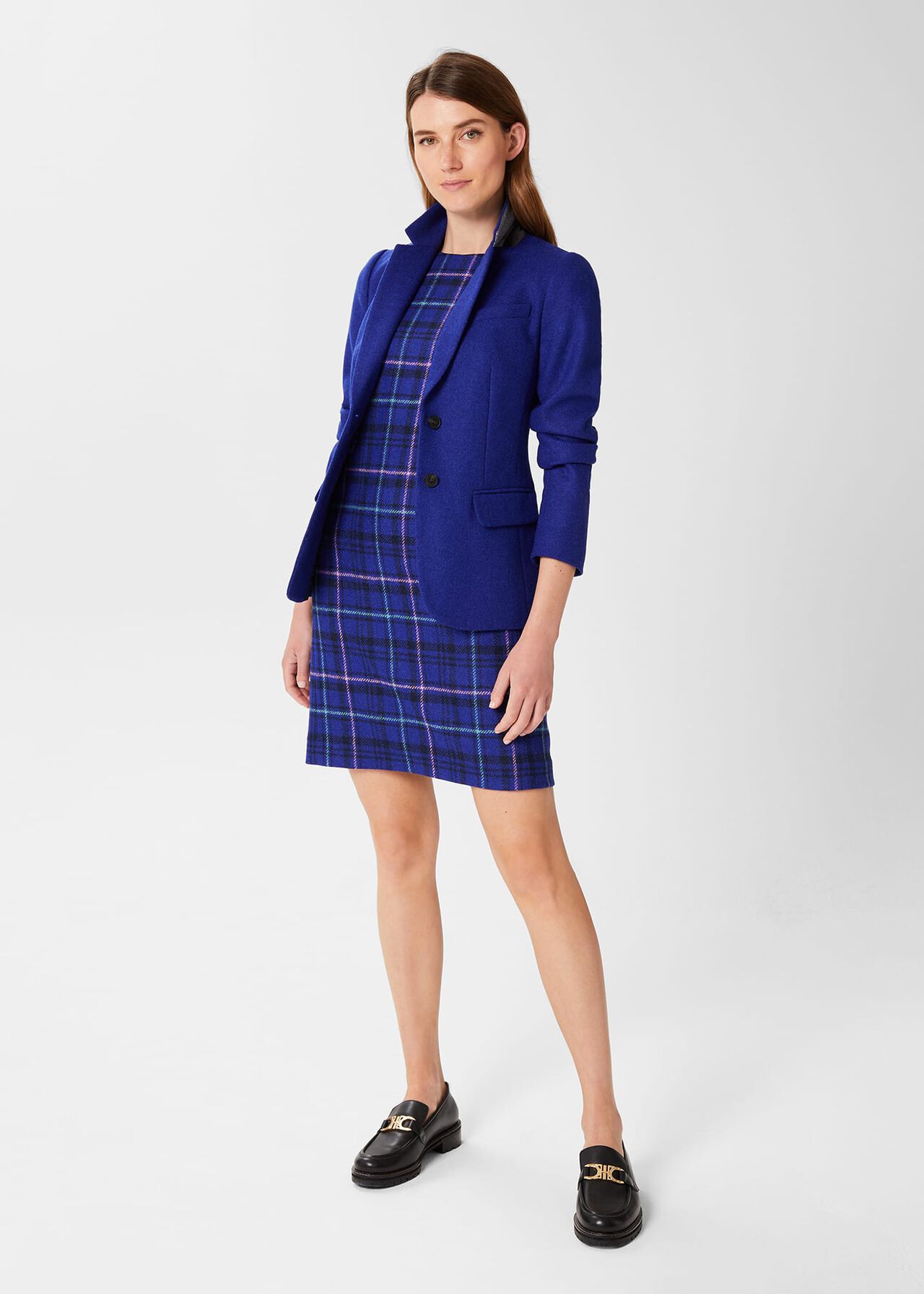 Emberly Wool Dress, Cobalt Multi, hi-res