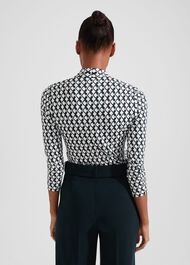 Aimee Printed Top, Ivory Green, hi-res