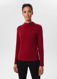 Talia Wool Cashmere Jumper, True Red, hi-res