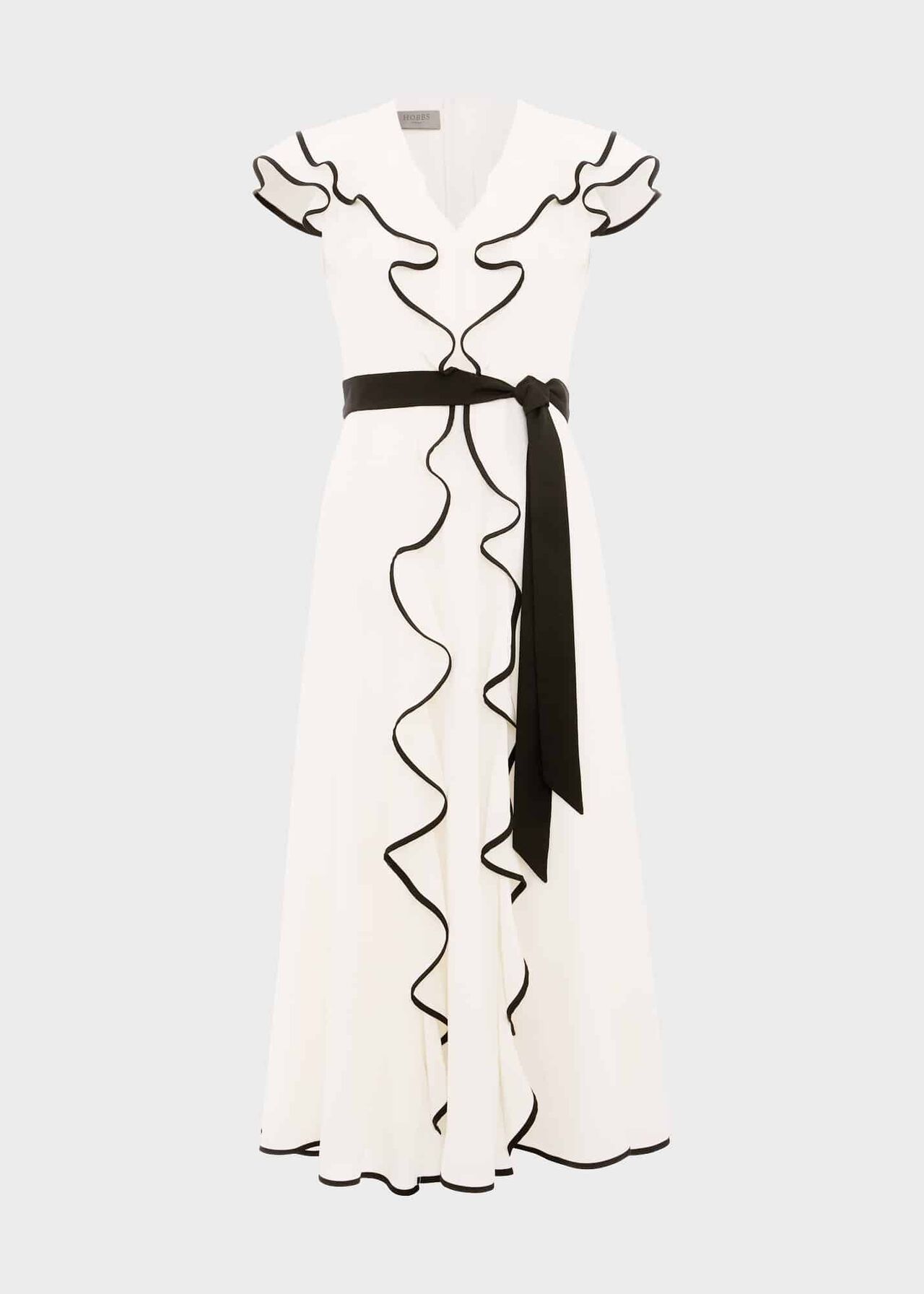 Arwen Silk Dress, Cream Black, hi-res