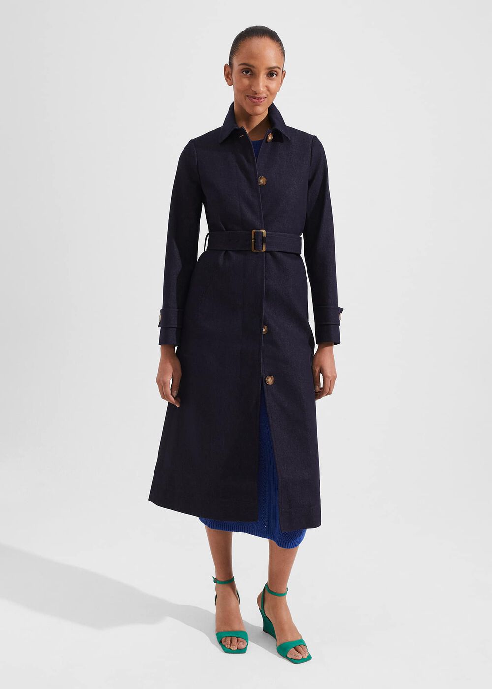 Carrie Denim Trench, Indigo, hi-res