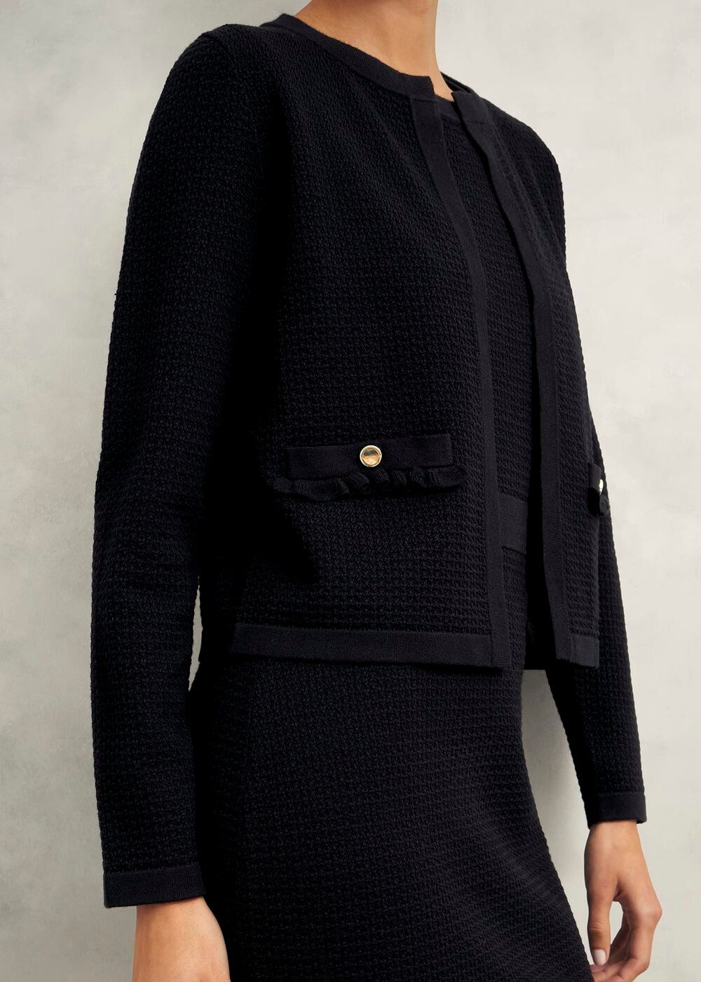 Petra Knitted Jacket, Black, hi-res