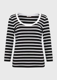 Eliana Stripe Top, Navy Ivory, hi-res