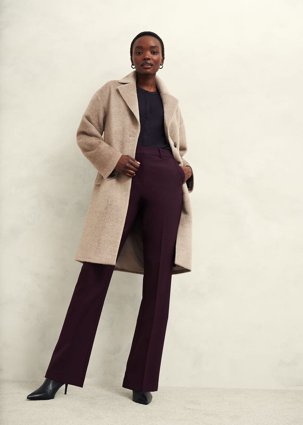 Alana Jersey Blouse, Hobbs Navy, hi-res