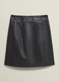 Annabelle Leather Skirt, Black, hi-res