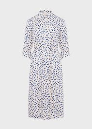 Cali Spot Shirt Dress, Ivory Deep Blue, hi-res