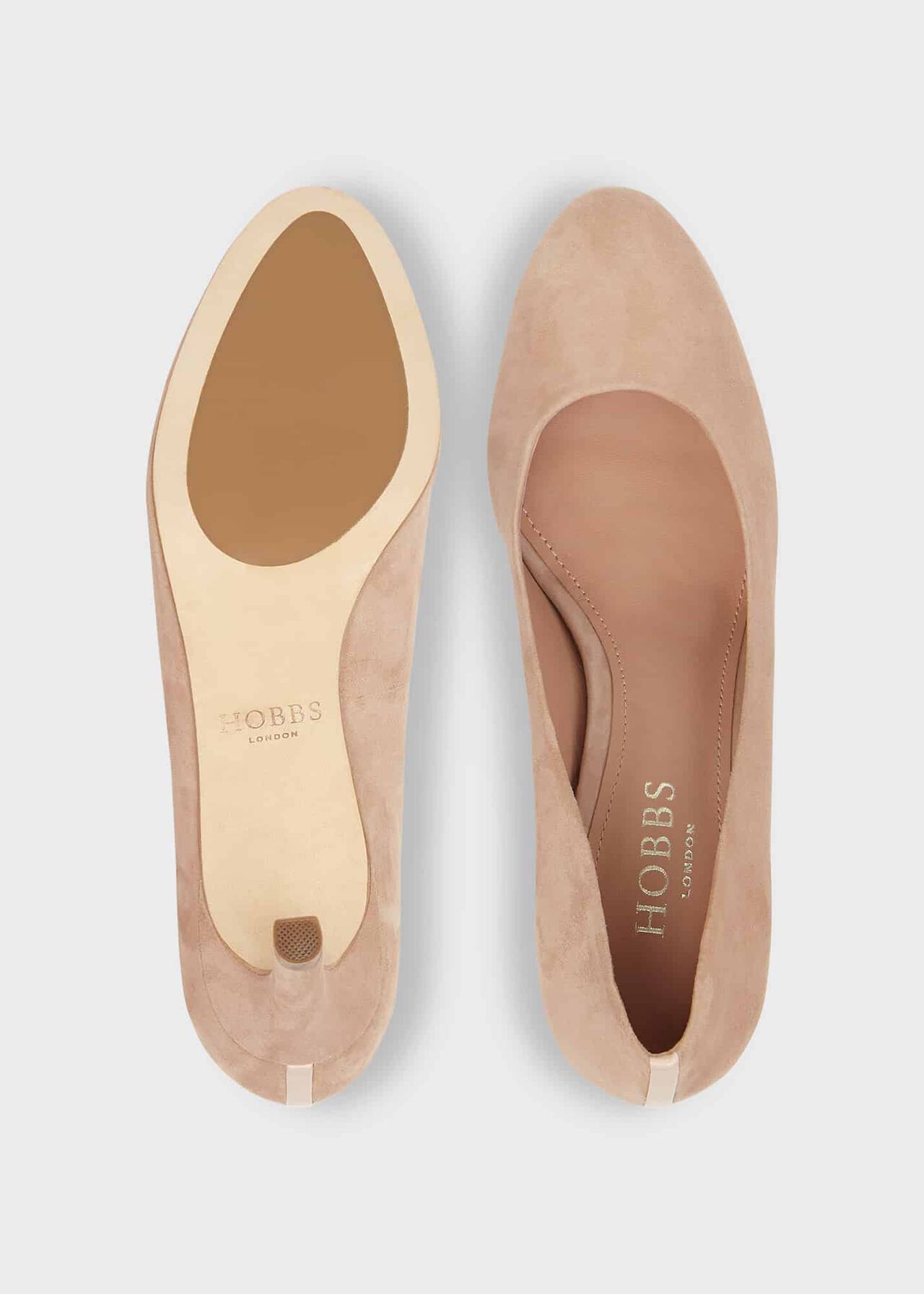 Lizzie Suede Court Shoes , Oyster, hi-res