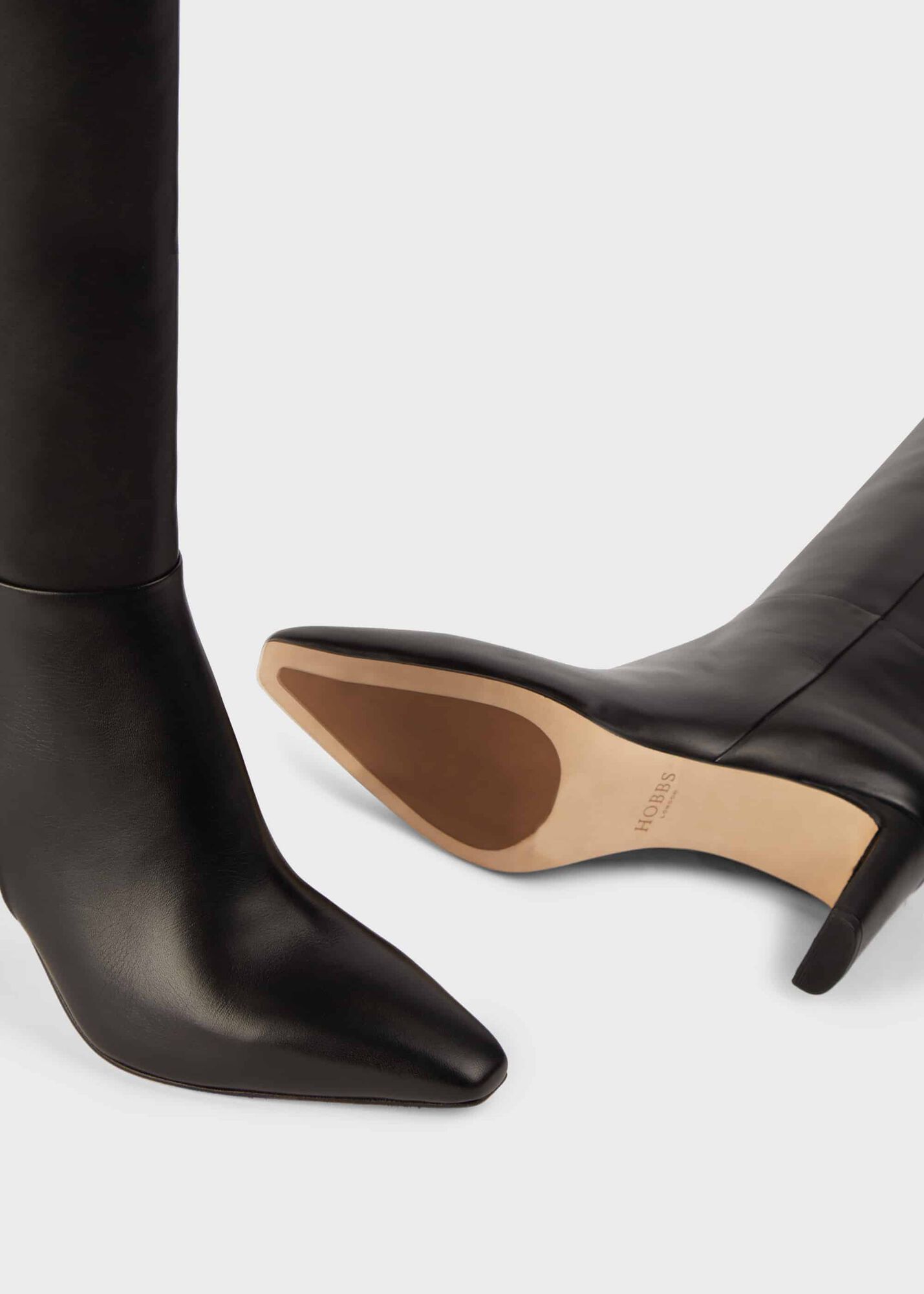 hobbs black knee high boots