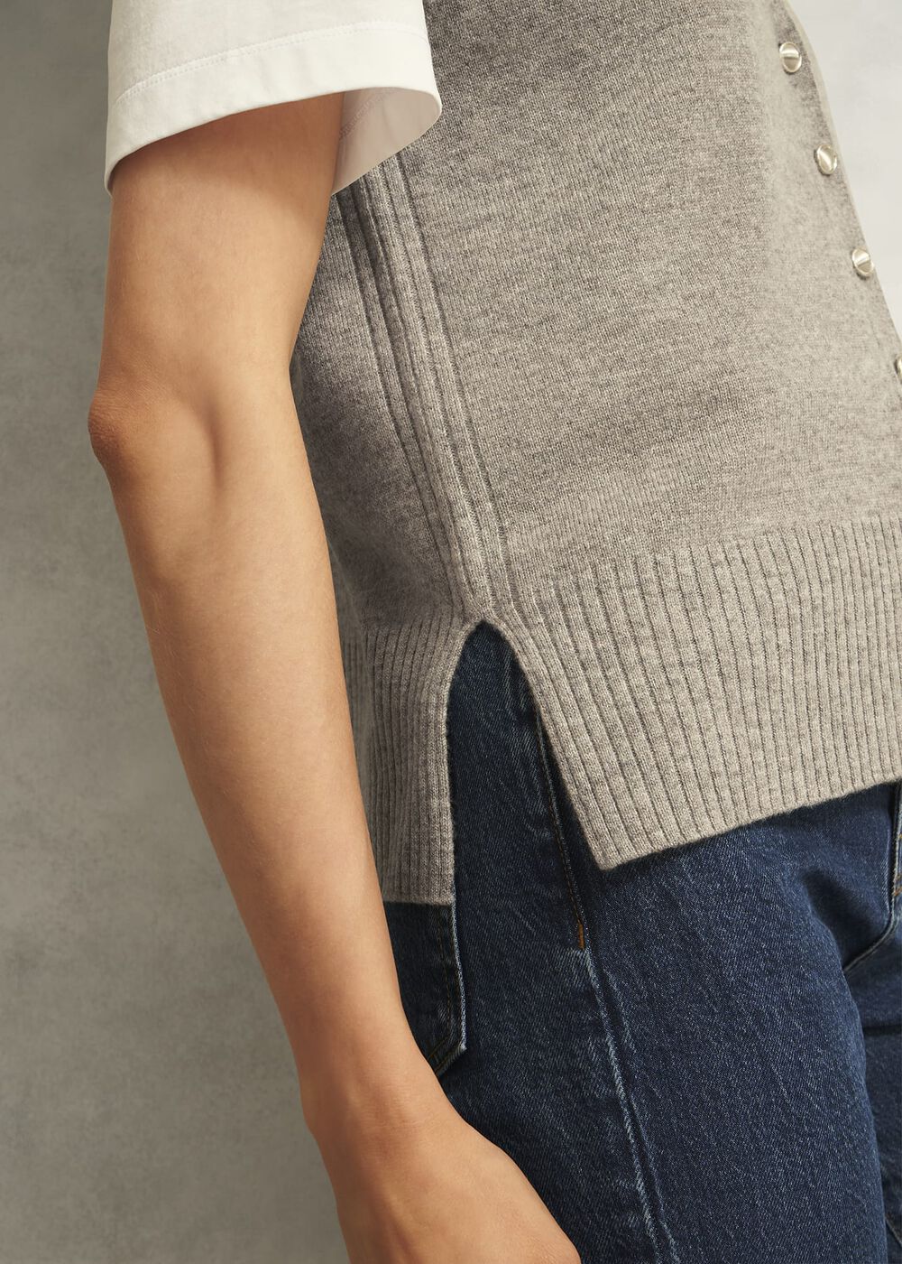 Maya Knitted Tank Top, Fawn Marl, hi-res